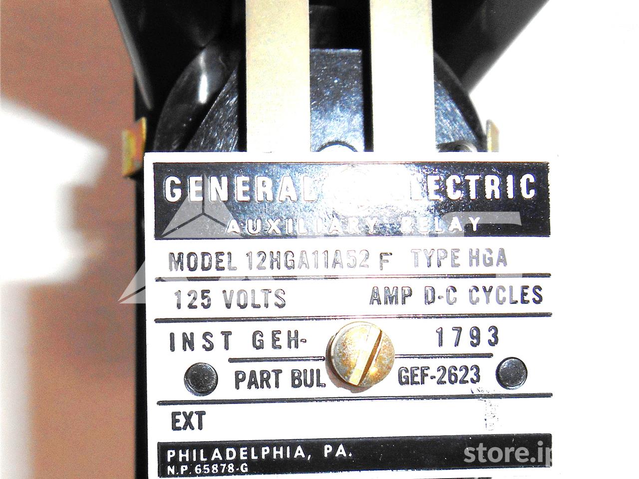 12HGA11A52F GE / General Electric 125VDC AUXILIARY RELAY, HGA FOR